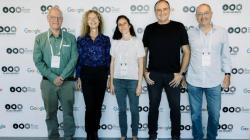 Tel Aviv University and Google launched a program to promote AI research for sustainability and education. (Left to right): Prof. Ariel Porat, Prof. Tova Milo, Dr. Shiri Stempler, Yossi Matias and Prof. Meir Feder. (credit: Ofra Ron Mazor)